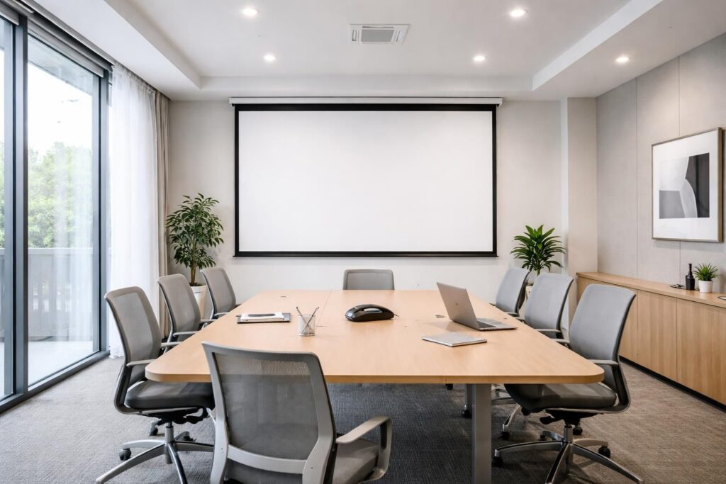 découvrez comment choisir la taille et la luminosité idéales d'un écran de projection pour une salle de réunion en agence, afin d'assurer une visibilité optimale et une expérience professionnelle réussie.